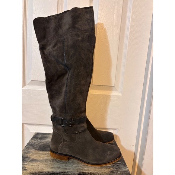 Franco Sarto Shoes - Franco Sarto Crimson Wide Calf Over The Knee Suede Boots Grey 9.5M WC